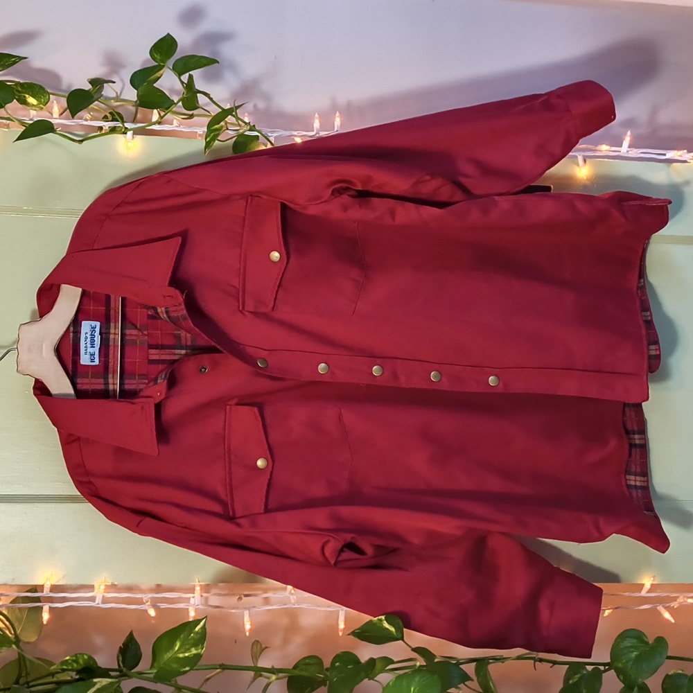 Men's Haband's Ice House Flannel Line Dark Brick Red Coach Length Work Coat XXL